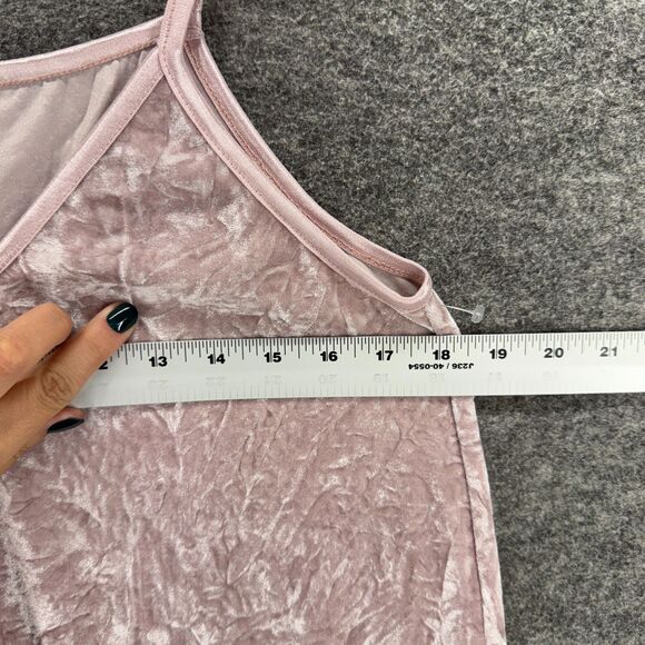 Rue 21 Dress Women S Small Pink Velvet V-Neck Sleeveless Shift Short Casual - Picture 4 of 6
